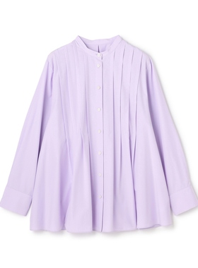 UNFILO适宜休闲简约清新束带领褶饰衬衫女ONWARD