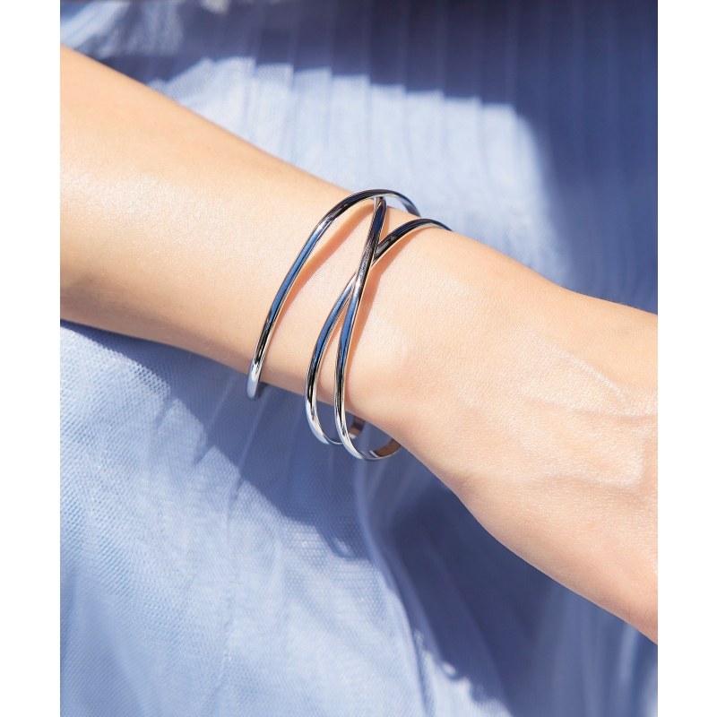 Tiaclasse时尚精美潮流套环手镯女银色金色日系轻奢onward