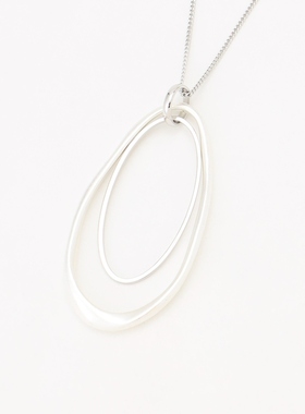 any FAM时尚简约气质文艺双重下垂环形项链女ONWARD