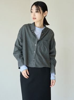 UNFILO简约适宜通勤气质DENIM LIGHT cropped shirt衬衫女ONWARD