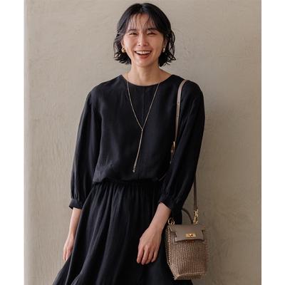 23区简约气质可洗LIBECO腰带束腰设计衬衫型上衣女日本限定ONWARD