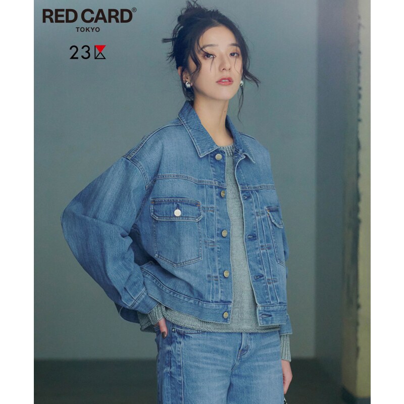 23区×RED CARD TOKYO时尚设计感小众短款牛仔夹克女ONWARD