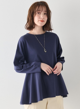 any FAM可机洗乔其纱内起绒荷叶边下摆套头衫女ONWARD