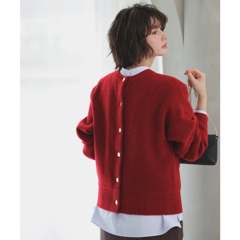 ANY SIS温柔甜美适宜减龄正反两穿空气感针织开衫女ONWARD