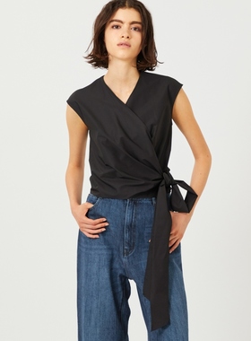 BEIGE，HYDRANGEA /无袖系带设计感女士上衣衬衫blcwsm0551onward