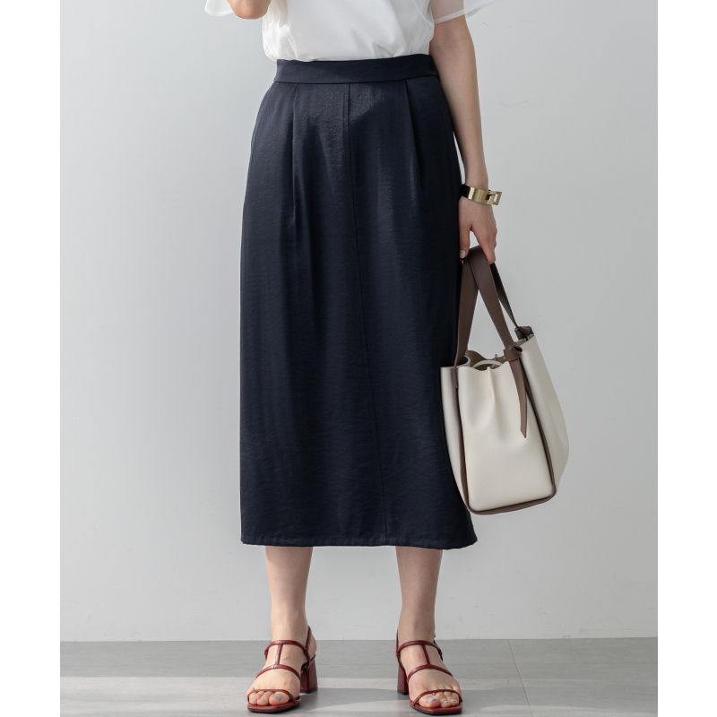 组曲时尚气质温柔简约光泽斜纹紧身裙女ONWARD