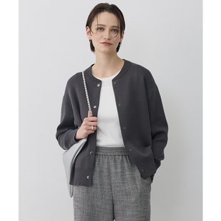 ICB优雅气质适宜感设计棉涤混纺平滑面料开襟针织衫女ONWARD