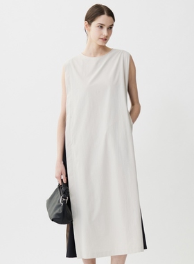 ICB时尚适宜简约气质RENU软款打字机双色连衣裙女ONWARD