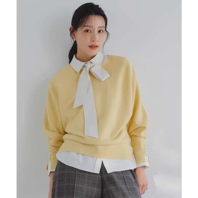 ANYSIS温柔气质甜美CICA修护工艺美型插肩袖针织衫女ONWARD图片