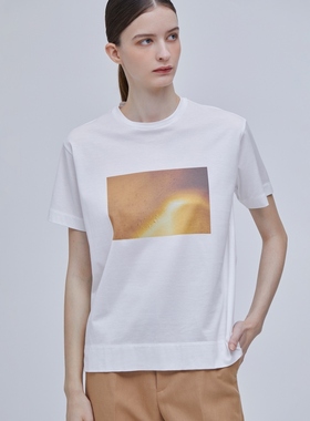 BEIGE，ARMAND时尚简约舒适短袖T恤女ONWARD