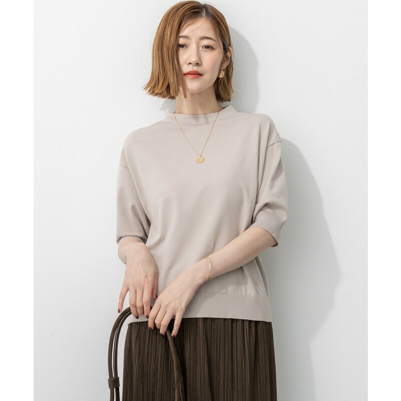 23区时尚适宜休闲气质可水洗粘胶弹力泡泡袖针织衫女ONWARD