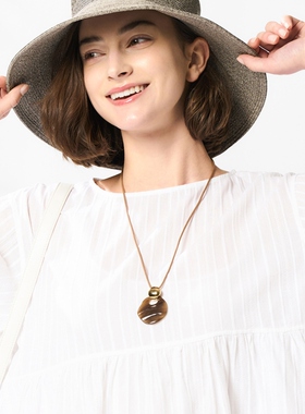 23区轻奢Oggi4月号日杂同款圆形号角精美项链女日本限定ONWARD