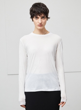 BEIGE，时尚小众气质可洗SORE棉质透视圆领上衣女ONWARD