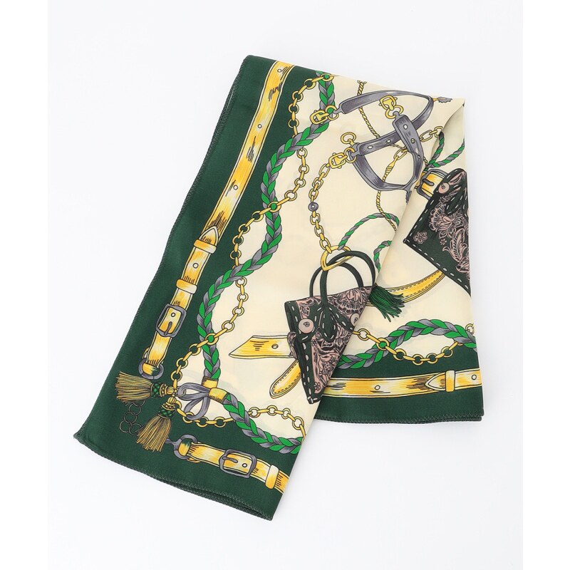 【GRACE CONTINENTAL】日系时尚链条印花方巾 CT harness scarf