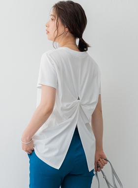 23区SLOW/MVS时尚温柔简约气质棉背面设计T恤女ONWARD