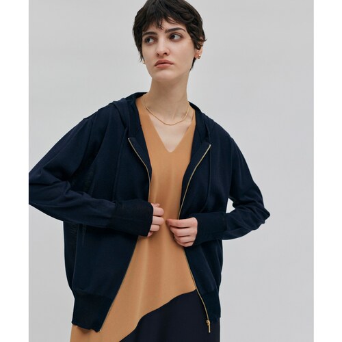 BEIGE，可洗CARNOT针织气质适宜连帽衫女ONWARD秋冬新品