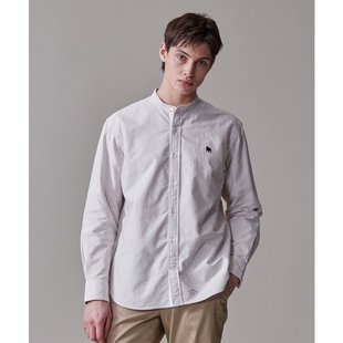 男ONWARD COLLECTION背面蓝色条纹混搭立领衬衫 J.PRESS IVY