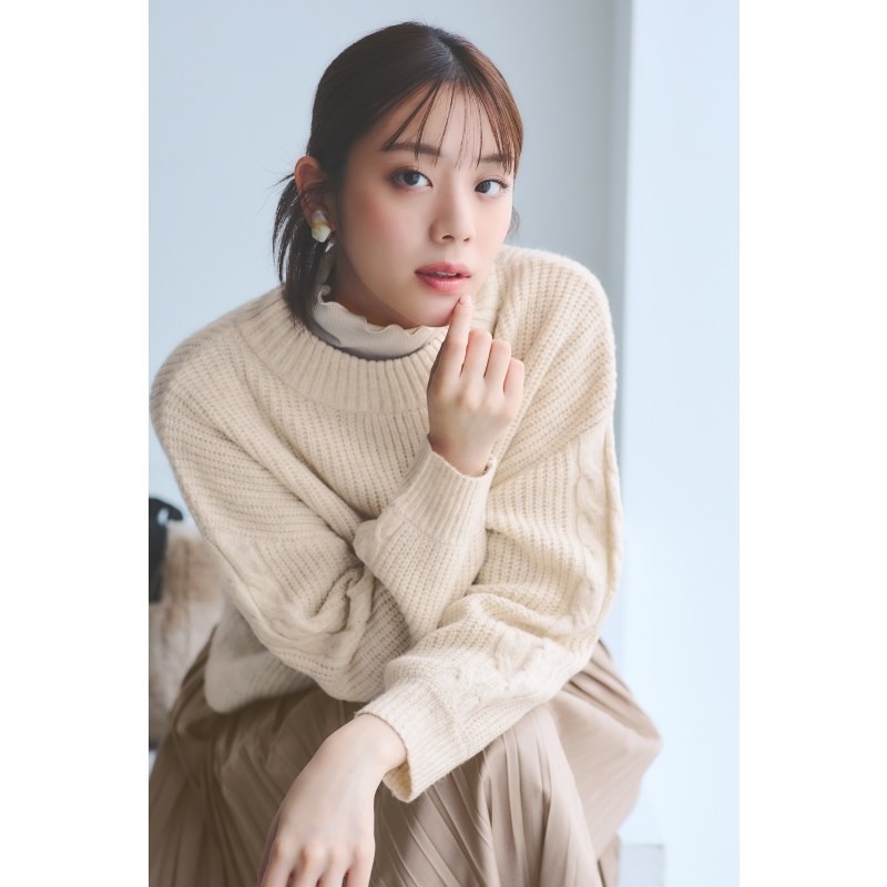 any SiS 可手洗袖温柔气质软糯短款针织毛衣女日系轻奢onward