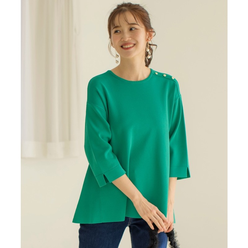 any SiS温柔气质适宜通勤UV防护可水洗喇叭针织衫连衣裙女ONWARD