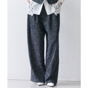 女ONWARD 简约高质感高腰粗花呢褶裥休闲裤 BEIGE 时尚