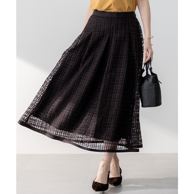 23区气质简约适宜通勤可水洗Broche格纹蕾丝裙女ONWARD