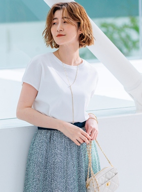 23区简约适宜气质可水洗法式袖IT设计感T恤女ONWARD