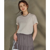 23区SLOW薄纱扭绞单面设计感适宜针织T恤女ONWARD