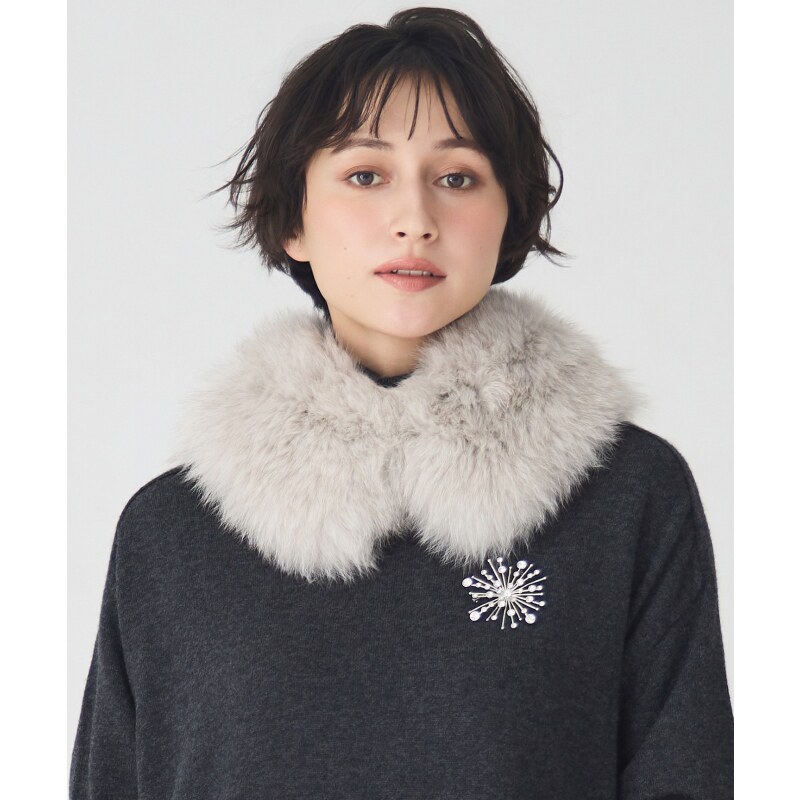 23区优雅气质时尚适宜真毛皮披肩围巾女ONWARD