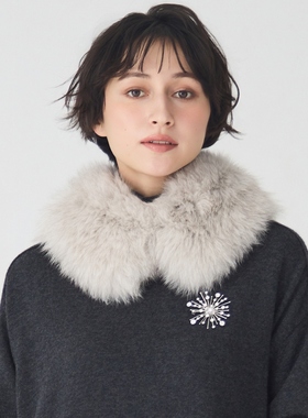 23区优雅气质时尚适宜真毛皮披肩围巾女ONWARD