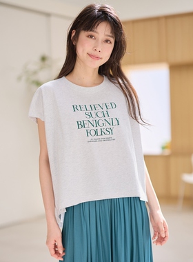 any FAM接触冷感法式袖适宜简约logo设计T恤女ONWARD