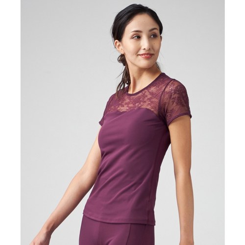 ChacottBALANCE专门芭蕾舞体服系列蕾丝拼接上衣女ONWARD