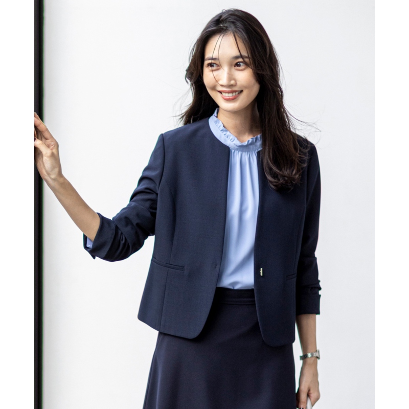 any SiS温柔适宜简约抵御紫外线抗起球精纺涤纶圆领夹克外套