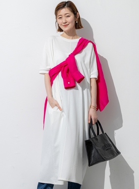 23区SLOW系列时尚气质优雅简约MVS棉T时尚连衣裙女ONWARD