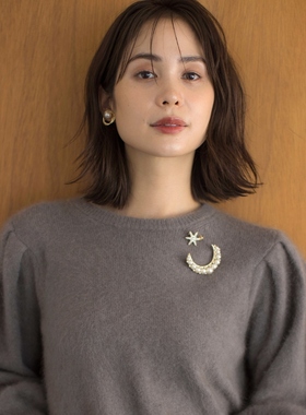 组曲时尚简约气质小众2SET双星珍珠胸针女ONWARD