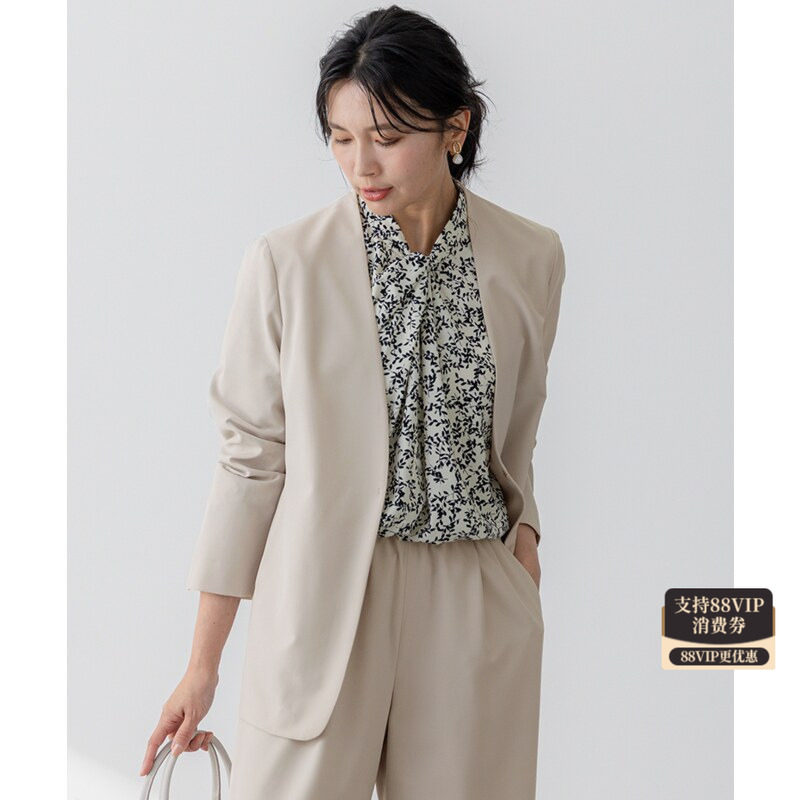 23区时尚简约适宜通勤可搭配套装可洗2WAY弹力斜纹夹克女ONWARD