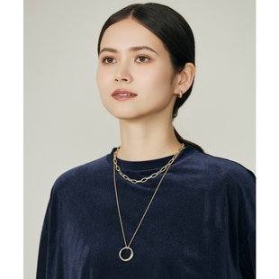 自由区时尚气质优雅设计双链环项链女ONWARD