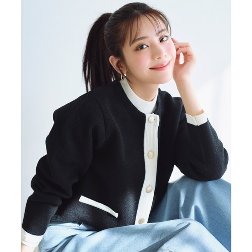 any SiS时尚温柔清新气质可水洗双色闪光针织开衫女ONWARD