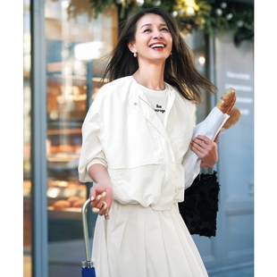 UNFILO日系感设计防水UV防护短款上衣外套女慵懒适宜onward