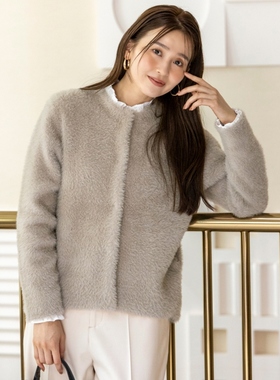 ANY SIS温柔日系甜美可水洗羽毛针织夹克外套女ONWARD