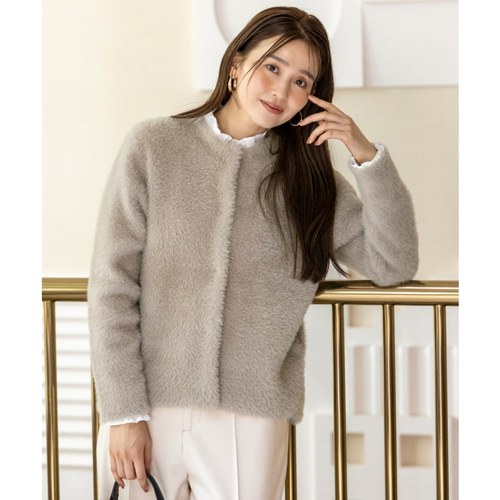 ANY SIS温柔日系甜美可水洗羽毛针织夹克外套女ONWARD