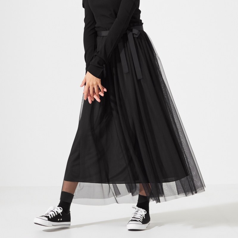 Chacott体服 BALANCE 网纱飘逸松紧腰设计半身裙女日系轻奢