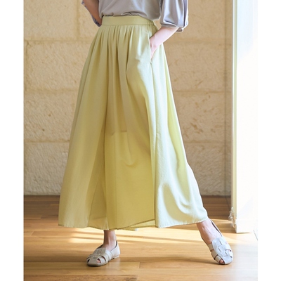 any FAM时尚气质适宜简约温柔可机洗腰部松紧UV护理透气裙裤