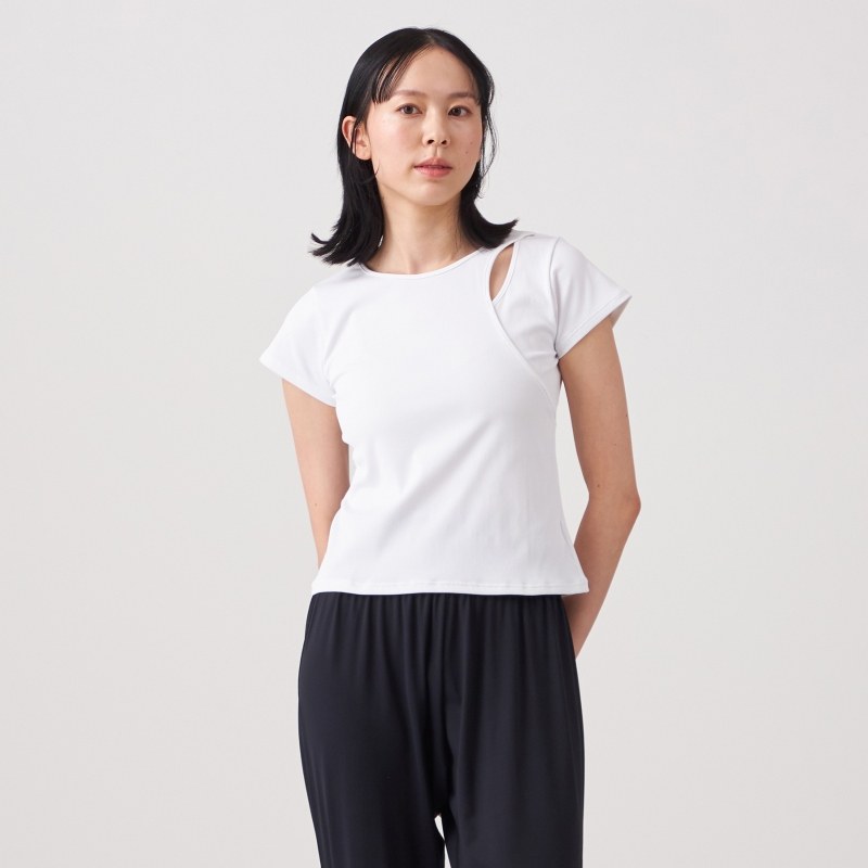 Chacott体服 日系芭蕾舞蹈镂空短袖上衣T恤女日系轻奢ONWARD