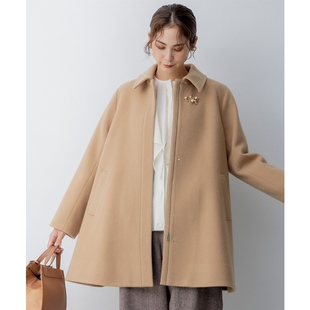 组曲 日系感纯羊毛女士大衣冬季新款中长款毛呢双面呢外套