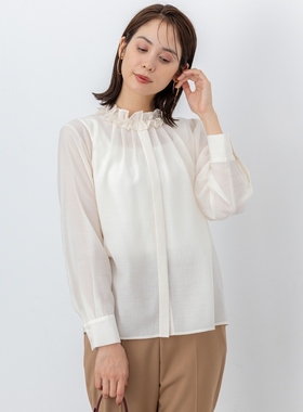 组曲时尚优雅简约气质antique organ frill衬衫女ONWARD