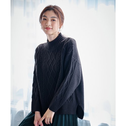 any FAM复古慵懒风圆领宽松软糯易搭毛衣显瘦日系轻奢ONWARD