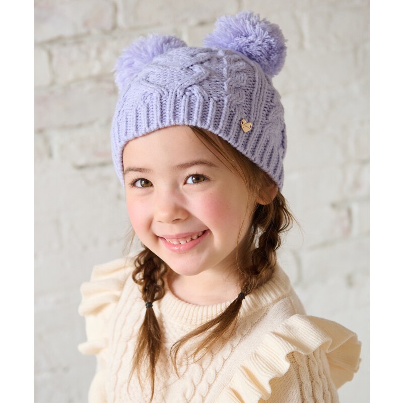 any FAM KIDS可爱适宜带毛球设计女童针织帽ONWARD