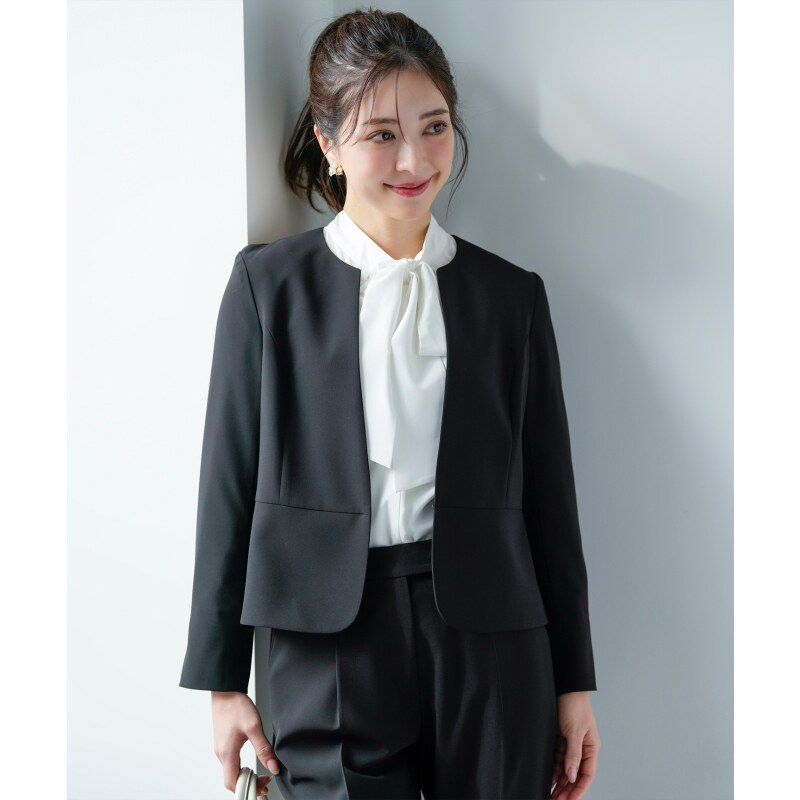 ANY SIS简约温柔甜美气质典礼双十字圆领夹克外套女ONWARD