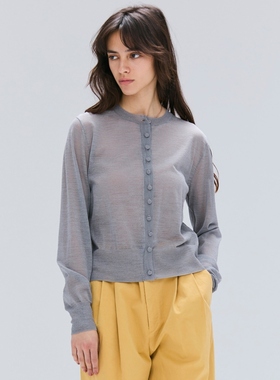 BEIGE，感气质优雅可水洗CADDO透明羊毛开衫女ONWARD