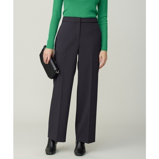 ICB时尚 女ONWARD 简约优雅气质高捻双十字阔腿裤